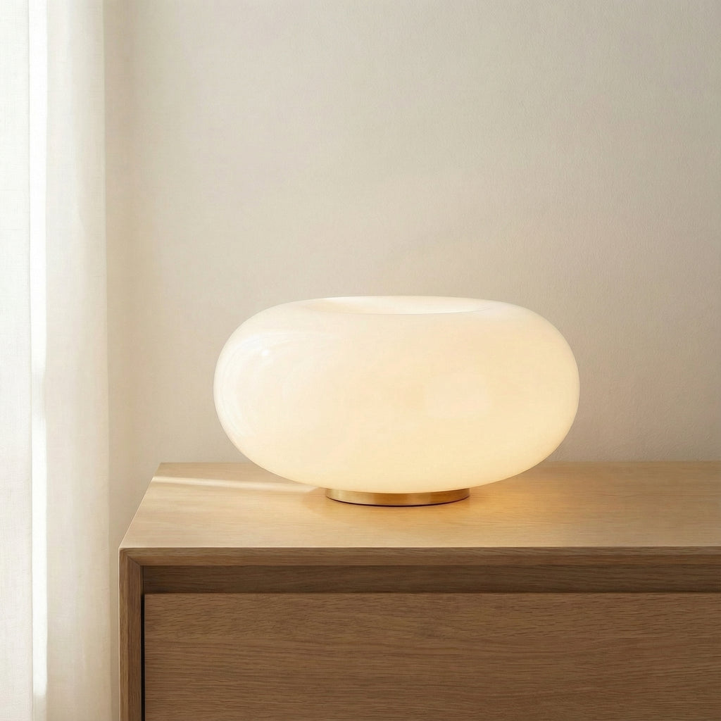 Otto LED Table Lamp 13", Aged Brass and Opal Glass