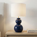Truett Table Lamp 27", Glossy Navy