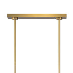 Veya 9 Light Linear Chandelier 49", Modern Brass and Milk Glass