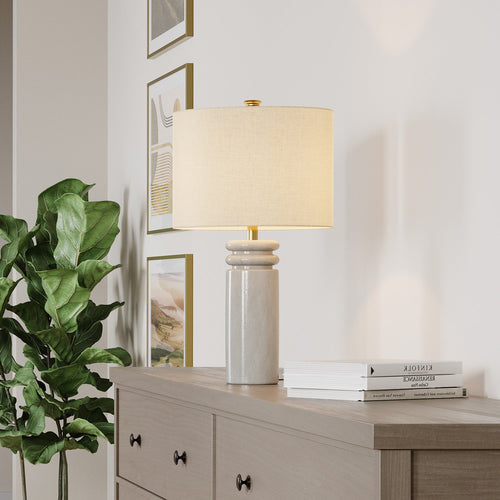 Agnes Table Lamp, Glossy White