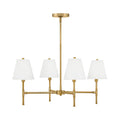 Declan 4 Light Chandelier 28", Satin Brass
