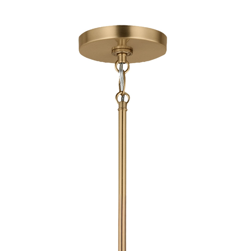 Remington 6 Light Linear Chandelier 44", Satin Brass
