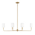 Remington 6 Light Linear Chandelier 44", Satin Brass
