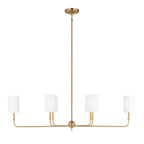 Remington 6 Light Linear Chandelier 44", Satin Brass