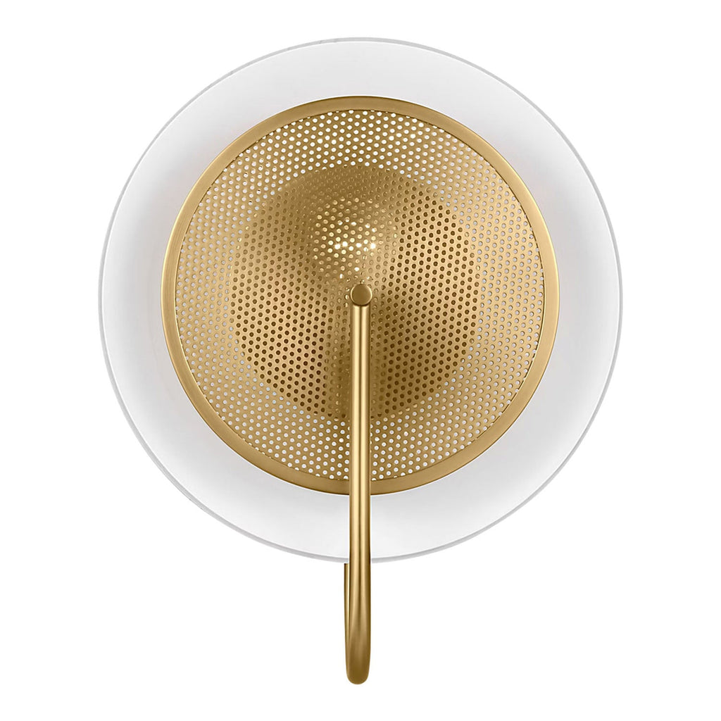 Astrid Wall Sconce 13", Modern Brass and Milk Glass