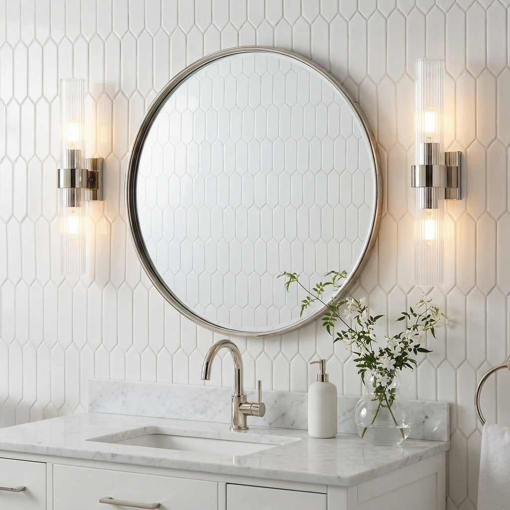 Barclay 2 Light Wall Sconce 20", Polished Nickel