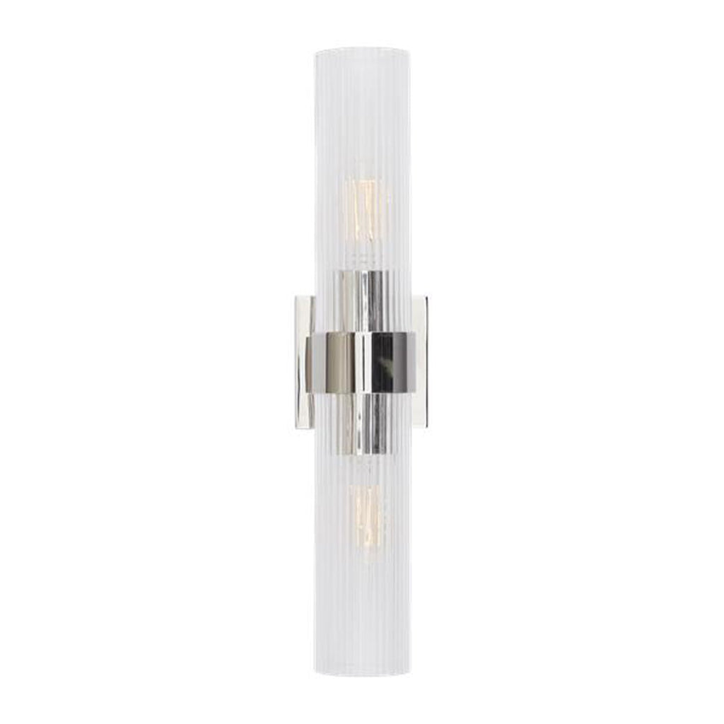 Barclay 2 Light Wall Sconce 20", Polished Nickel
