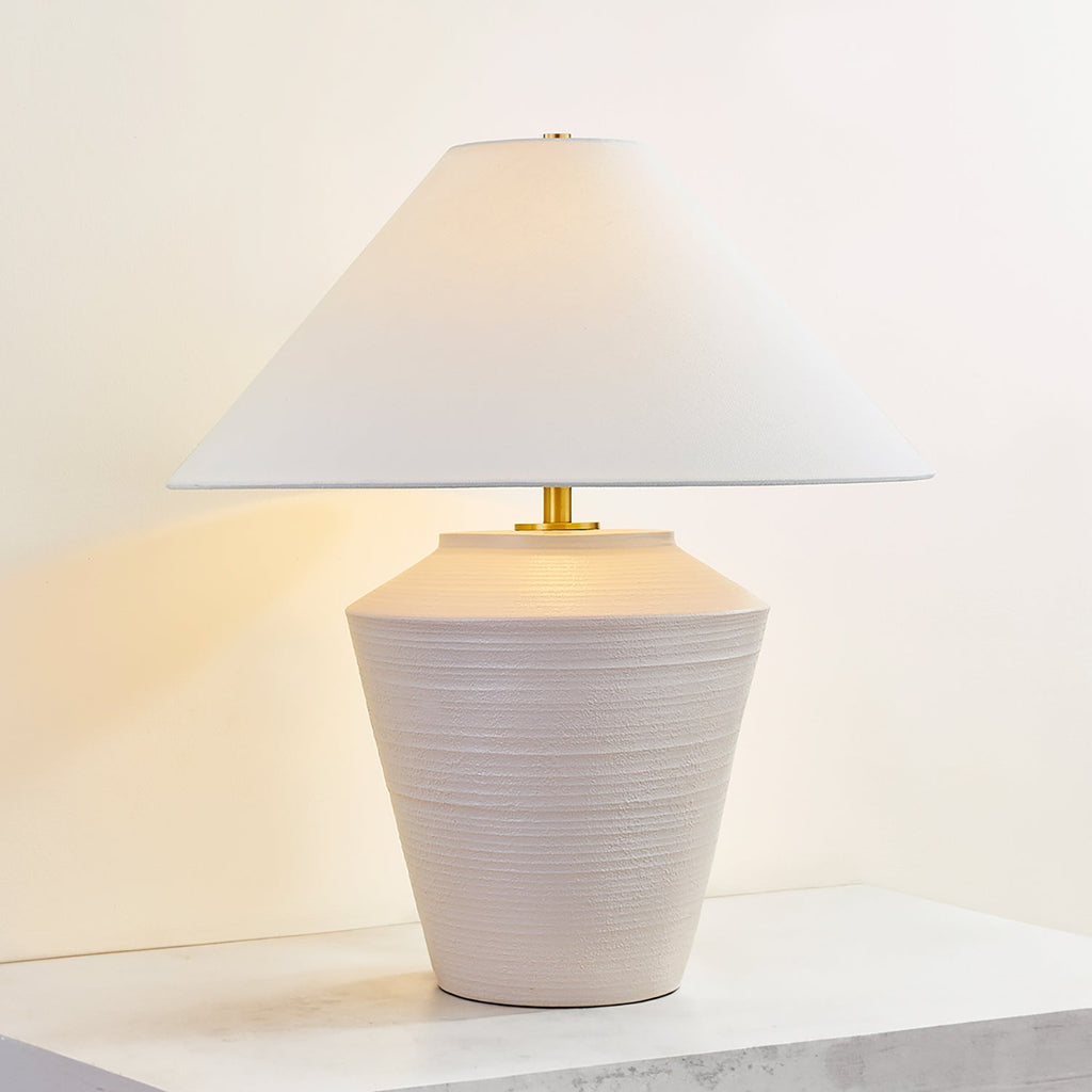 Calista Ceramic Table Lamp 23", Whitewashed Terracotta
