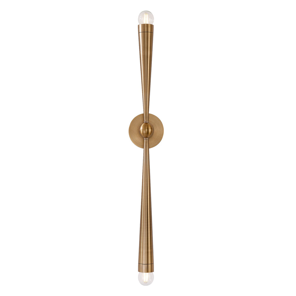 Camellia 2 Light Wall Sconce 34", Patina Brass