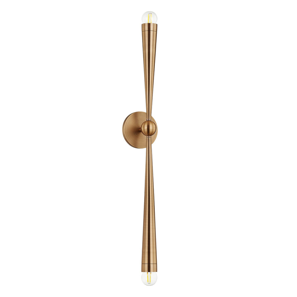 Camellia 2 Light Wall Sconce 34", Patina Brass