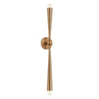 Camellia 2 Light Wall Sconce 34", Patina Brass