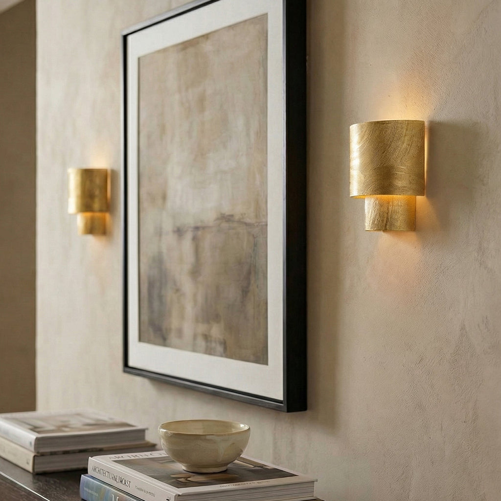 Barron Wall Sconce 9", Textured Gold Leaf