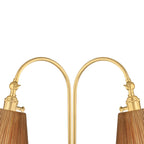 Rhiannon Floor Lamp 60", Aged Brass and Rattan