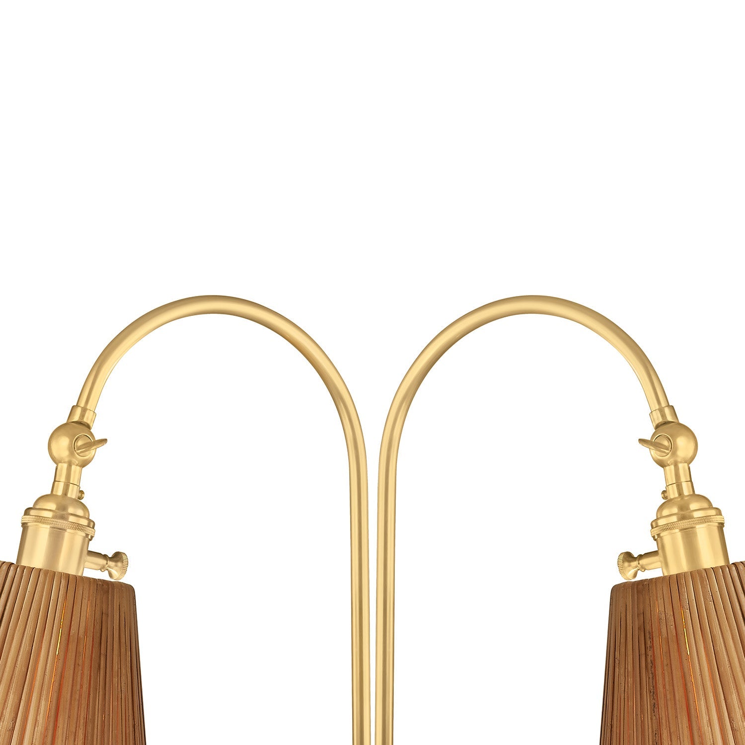 Rhiannon Floor Lamp 60", Aged Brass and Rattan