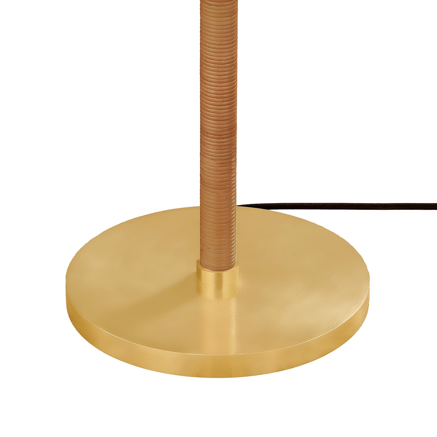 Rhiannon Floor Lamp 60", Aged Brass and Rattan