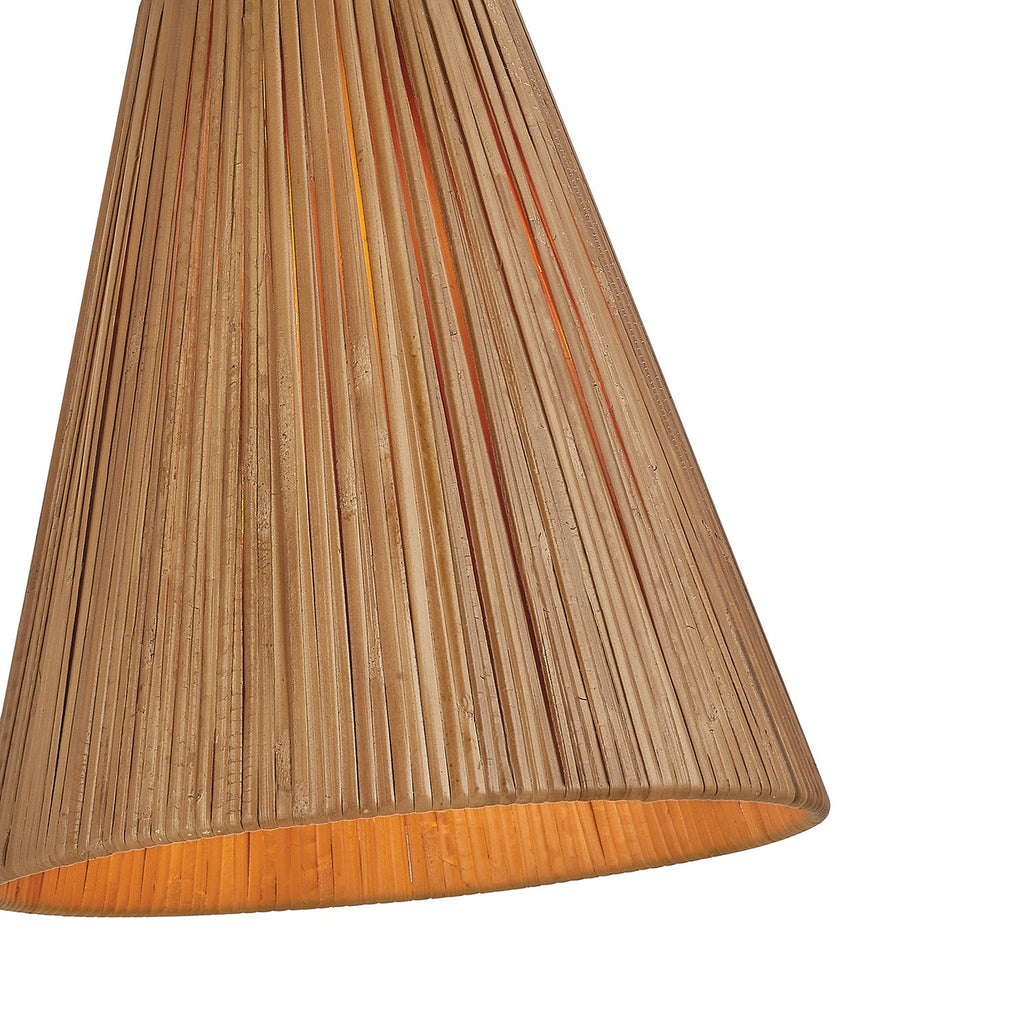 Rhiannon Floor Lamp 60", Aged Brass and Rattan