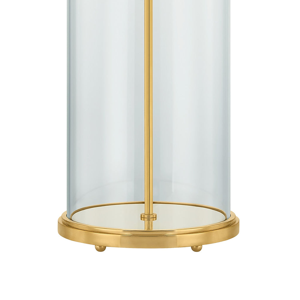 Elena Table Lamp 30", Aged Brass and Clear Glass
