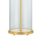 Elena Table Lamp 30", Aged Brass and Clear Glass