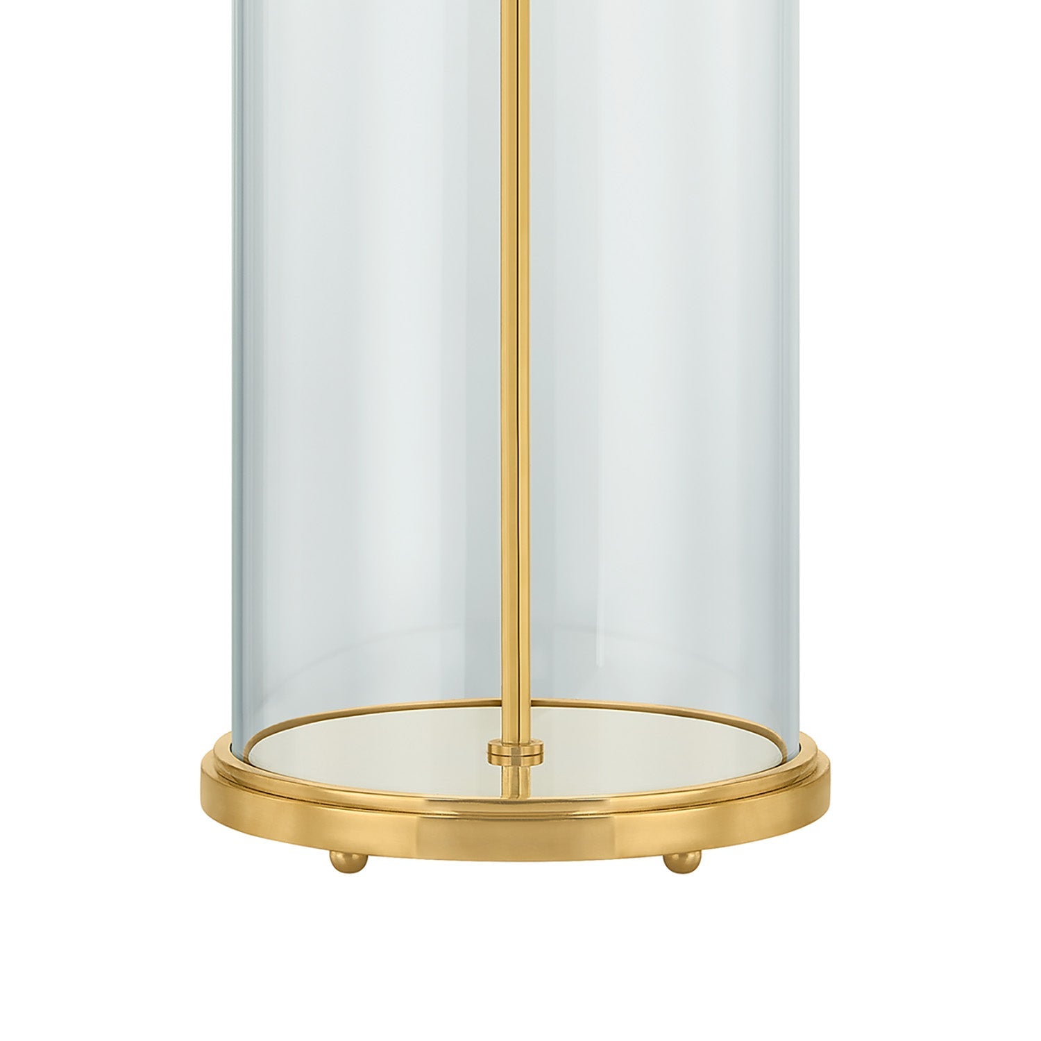 Elena Table Lamp 30", Aged Brass and Clear Glass