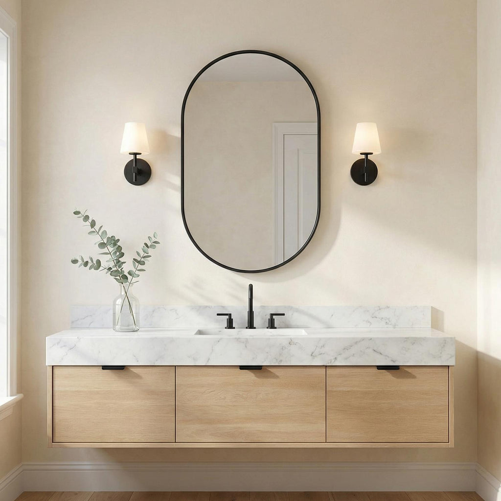 Atticus Wall Sconce 11", Black and Opal Glass