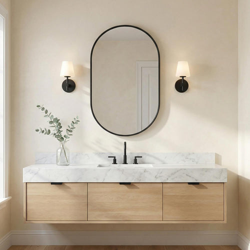 Atticus Wall Sconce 11", Black and Opal Glass
