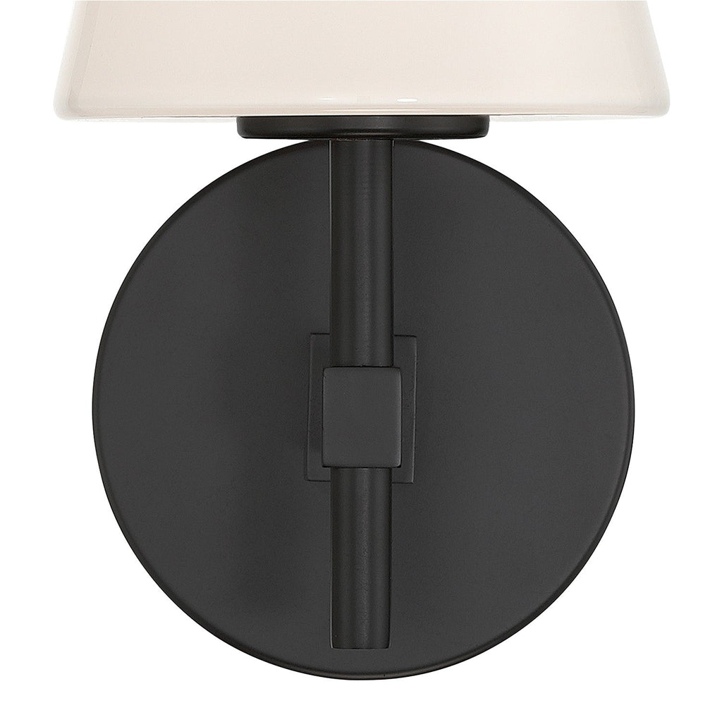 Atticus Wall Sconce 11", Black and Opal Glass