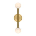 Ashton 2 Light Wall Sconce, Brass and Strie Glass