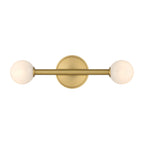 Ashton 2 Light Wall Sconce, Brass and Strie Glass