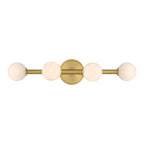 Ashton 4 Light Wall Sconce, Brass and Strie Glass