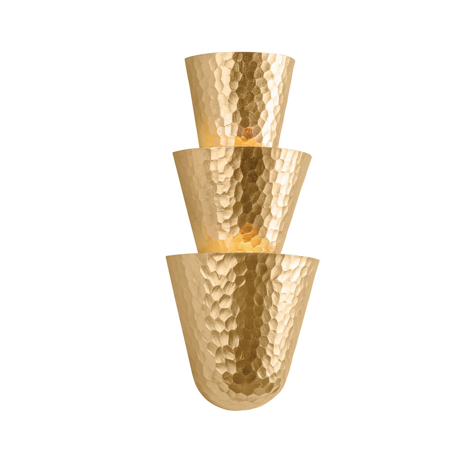 Vedra Wall Sconce 18", Hammered Gold Leaf