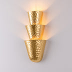 Vedra Wall Sconce 18", Hammered Gold Leaf