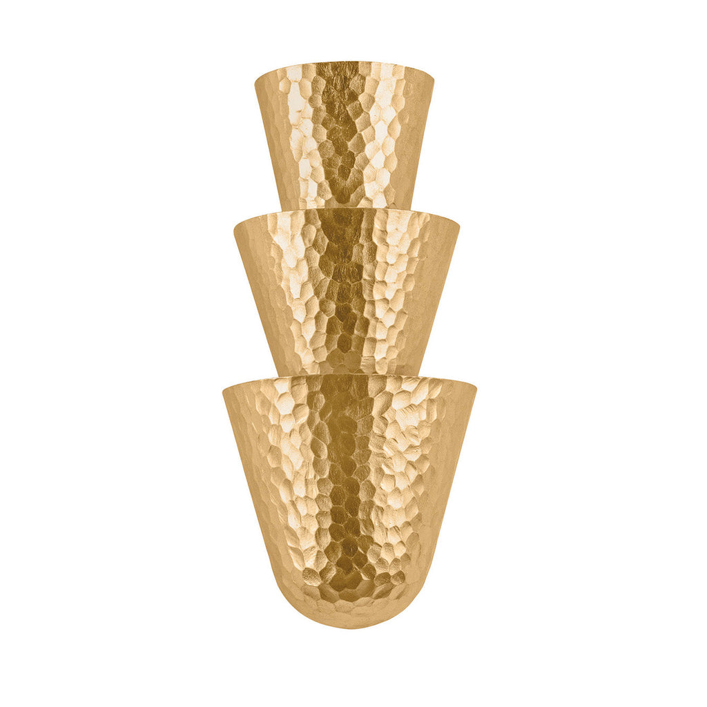 Vedra Wall Sconce 18", Hammered Gold Leaf