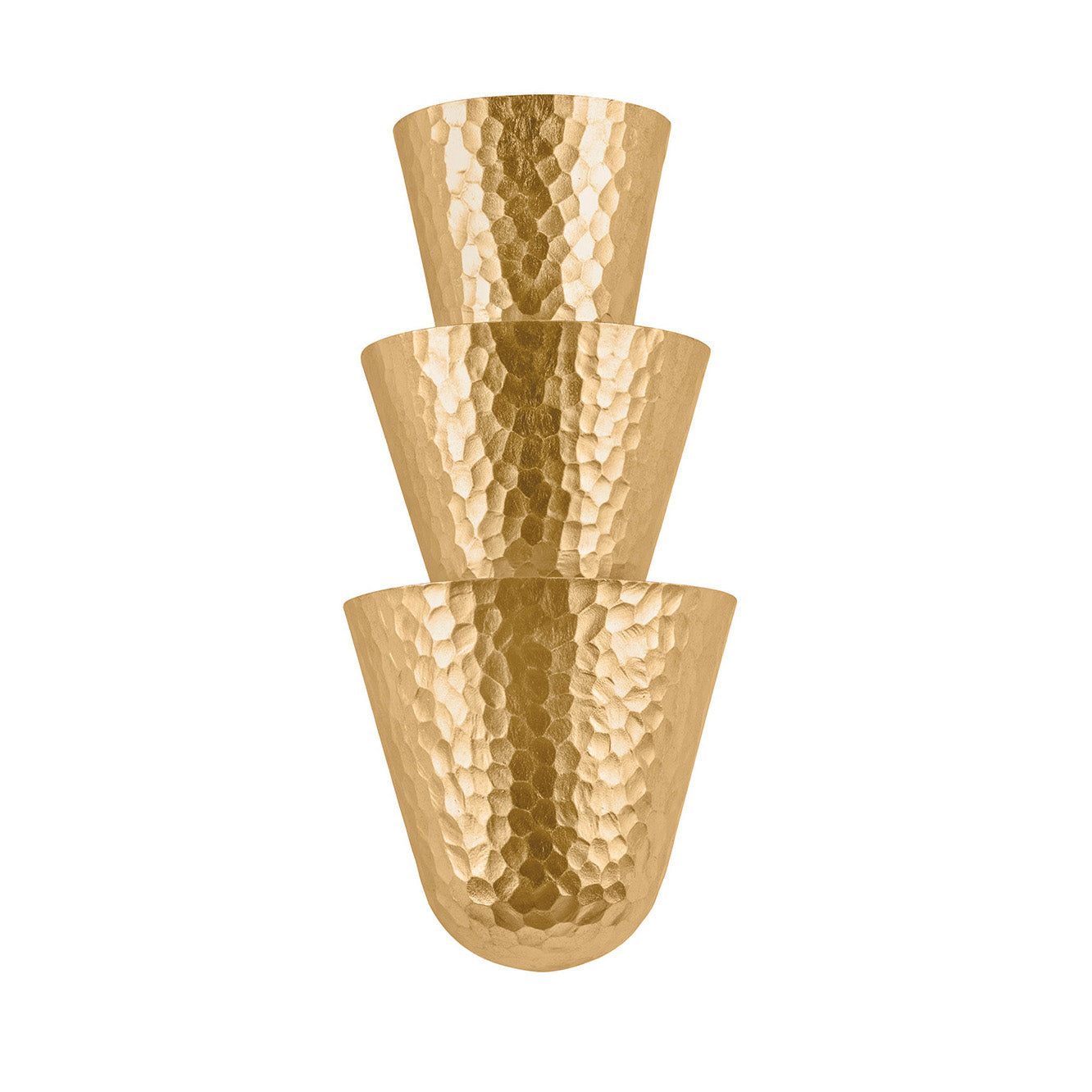 Vedra Wall Sconce 18", Hammered Gold Leaf