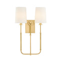 Pratt Double Wall Sconce 21", Aged Brass