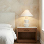 Andrea Table Lamp 27", Whitewashed Ceramic