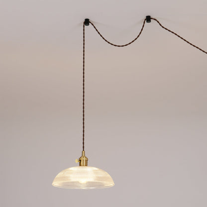 Ribbed Spiral Pendant Light